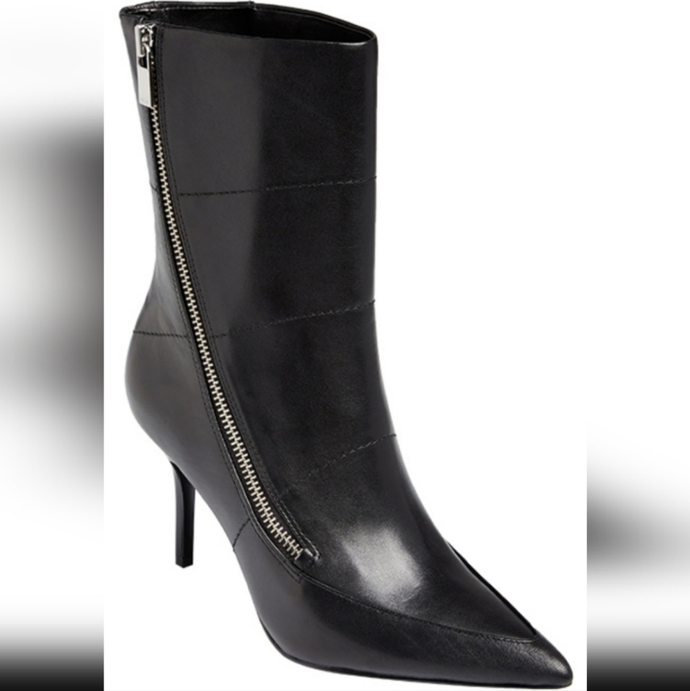 Reiss Oxtonmid Leather Zip Details Boots EU 40/ US 9